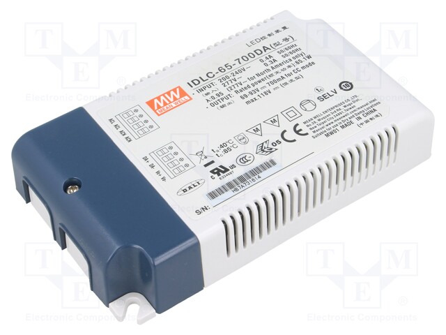 Power supply: switched-mode; Communication: DALI; LED; 65.1W; IP20