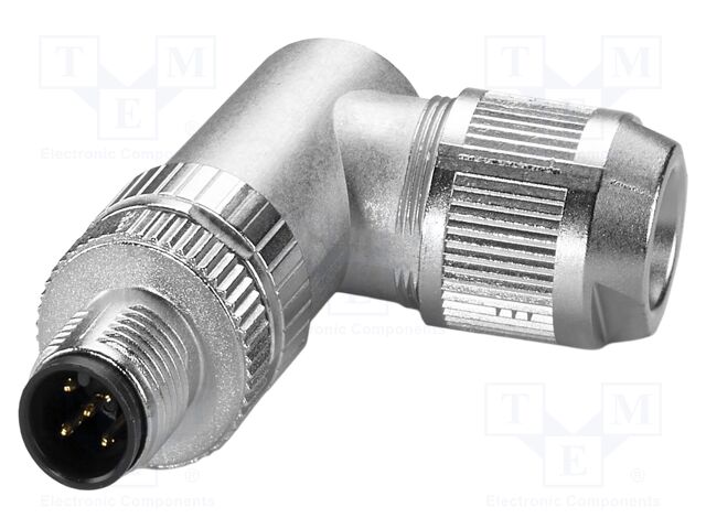 Connector: M12; plug; PIN: 5; 48V; angled; IP65; push-lock; A code; 4A