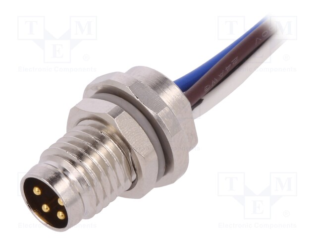 Connector: M8; Len: 0.2m; male; PIN: 4; socket; 30V; IP67