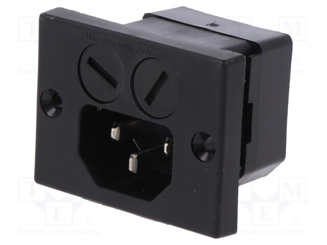 Connector: AC supply; socket; male; 10A; 250VAC; IEC 60320
