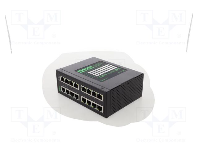 Switch Ethernet; unmanaged; Number of ports: 16; 9÷48VDC; RJ45