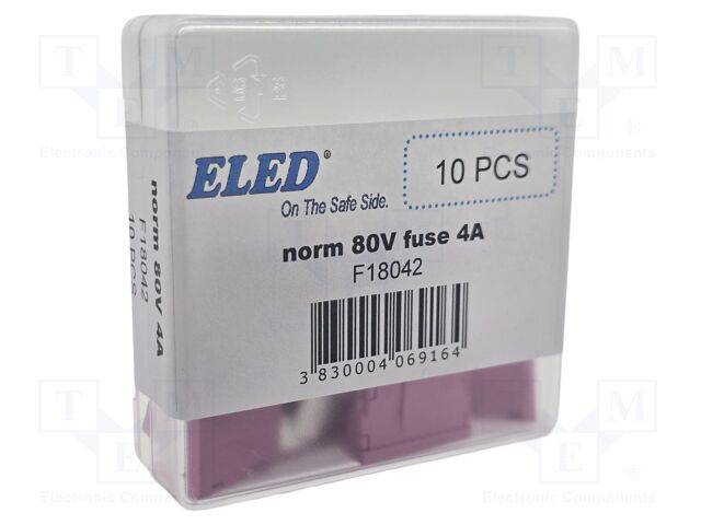 Fuse: fuse; 4A; 80VDC; automotive; 19mm; 19x5.1x20mm