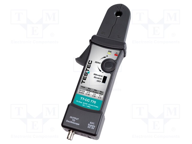 Oscilloscope probe; Band: 1MHz; Rise time: 0,35μs; I AC: 7÷70A