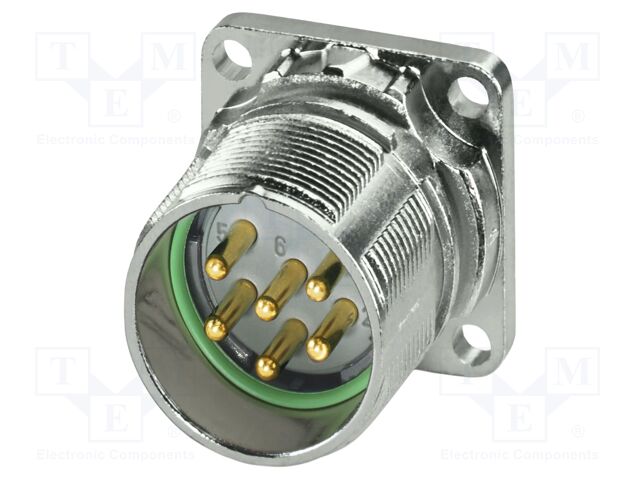 Connector: M23; socket; PIN: 6; crimped; straight; IP68; M23 PRO; 20A