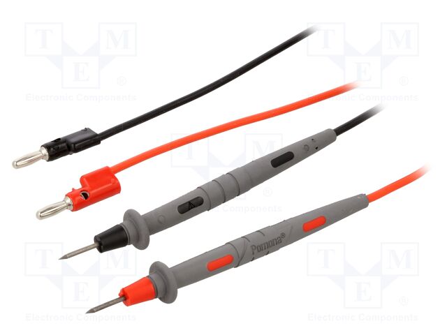 Set of test leads; Inom: 10A; Len: 1.219m; black,red