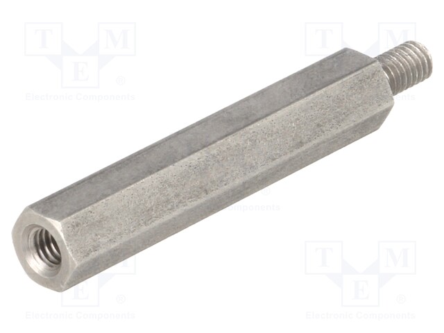 Screwed spacer sleeve; Int.thread: M4; 40mm; Ext.thread: M4