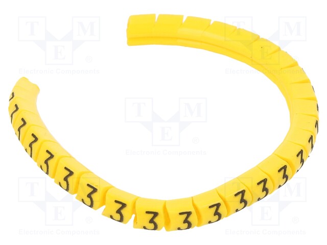 Markers for cables and wires; Label symbol: 3; 1.3÷3mm; PVC; PA