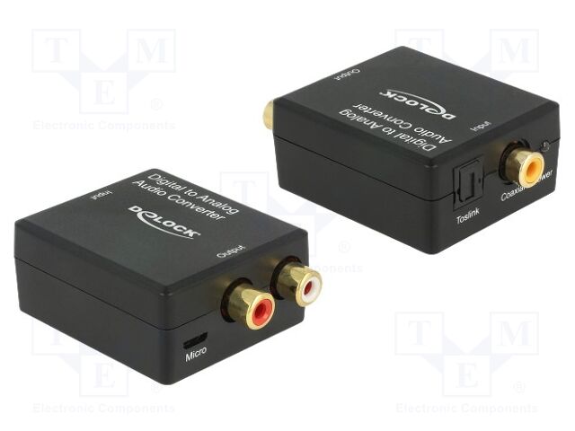 Digital-to-analog converter; Out: RCA socket x2; black
