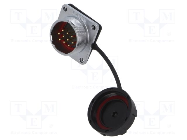 WF24; socket; male; PIN: 10; IP67; 10A; soldering; 500V; 2mm2; 14AWG