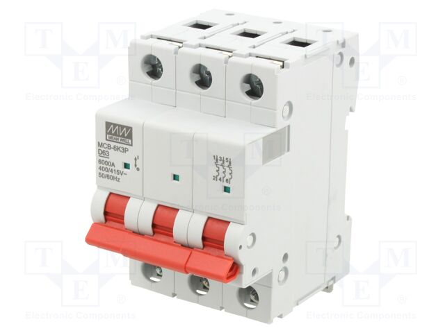 Circuit breaker; 230/400VAC; Inom: 63A; Poles: 3; Charact: D; 6kA