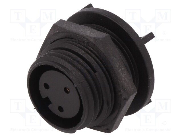 Connector: circular; socket; female; PIN: 3; w/o contacts; IP68