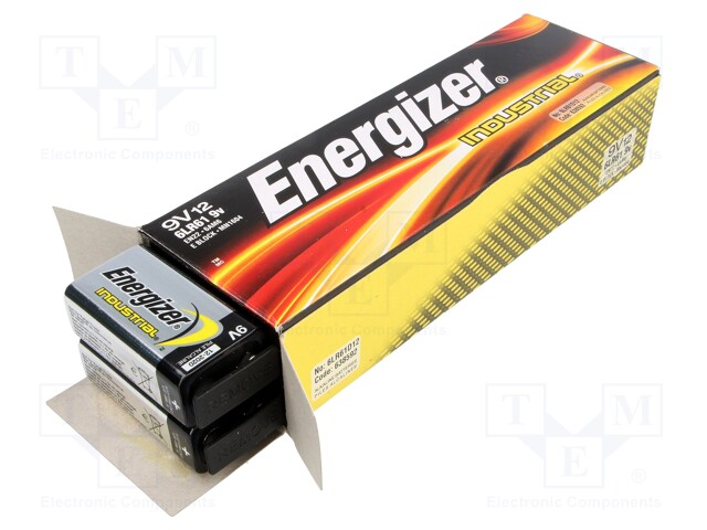 Battery: alkaline; 9V; 6F22; Industrial; Batt.no: 12