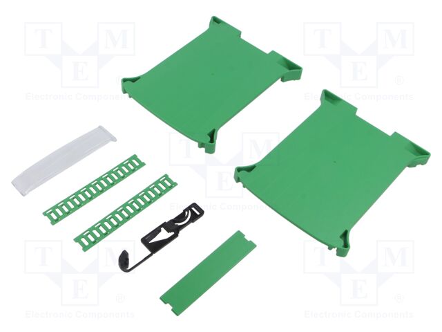 Enclosure: for DIN rail mounting; Y: 101mm; X: 27mm; Z: 125mm; green