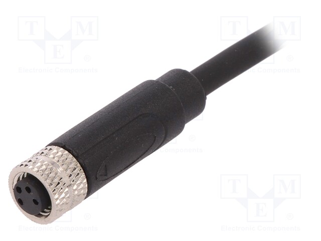 Connector: M8; female; PIN: 4; straight; plug; 3A; 30V; IP67; 1m; TPU