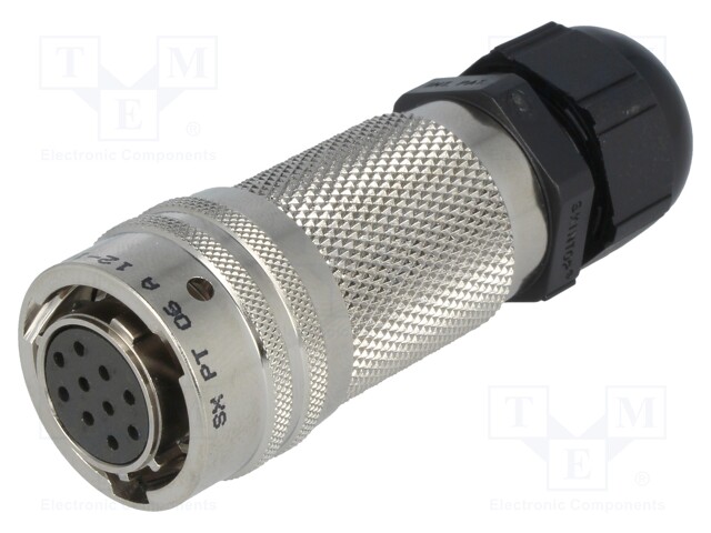 Connector: circular; PT; plug; female; PIN: 10; with cable gland