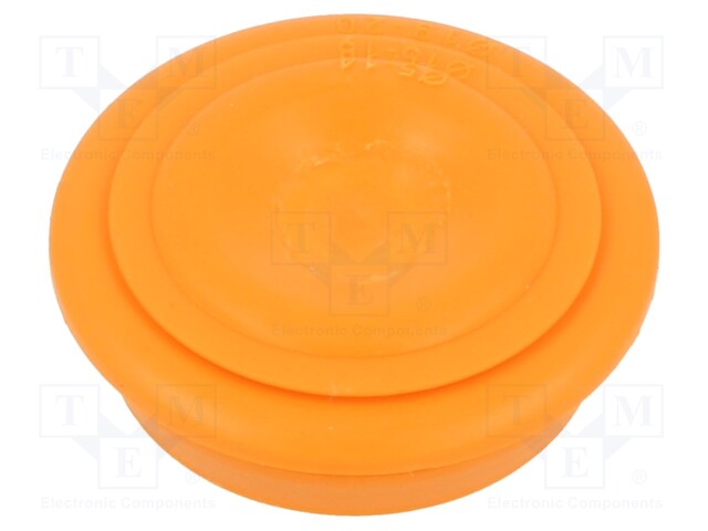 Grommet; elastomer thermoplastic TPE; orange; Øcable: 0÷22mm