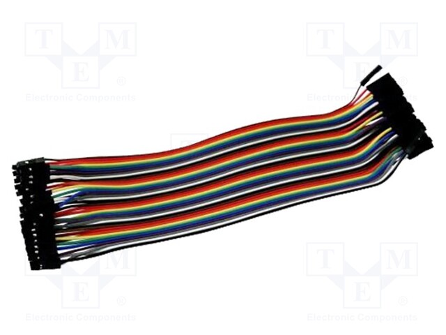 Connection cable; female-female; 0.17m; mix colours; 40pcs.