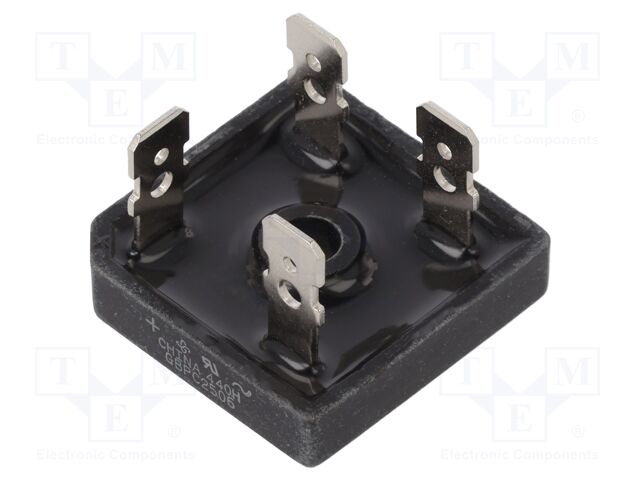 Bridge Rectifier Diode, Single Phase, 600 V, 25 A, Module, 1.1 V, 4 Pins