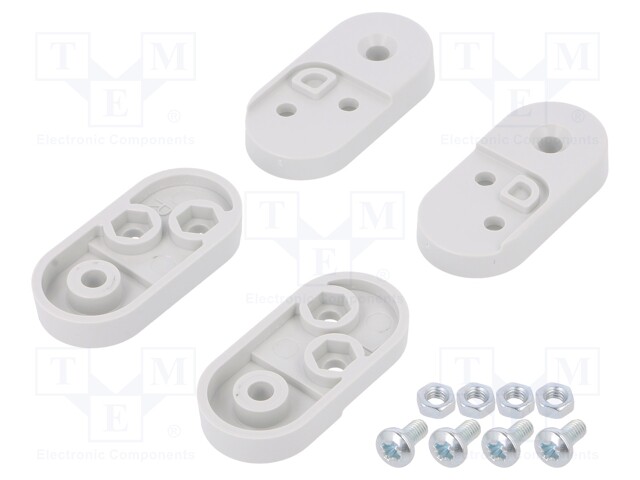 Set of clips; Kit: 4 holders,4 x screw M4,4x nut M4