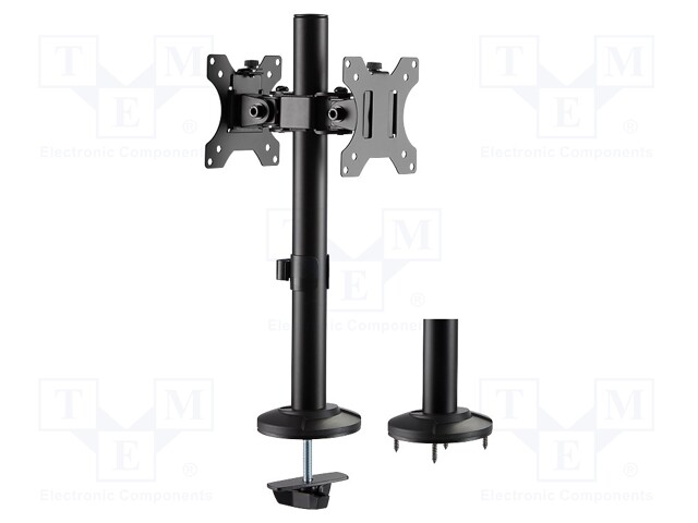 Monitor holder; 8kg; 17÷32"; Arm len: 52mm; for two monitors