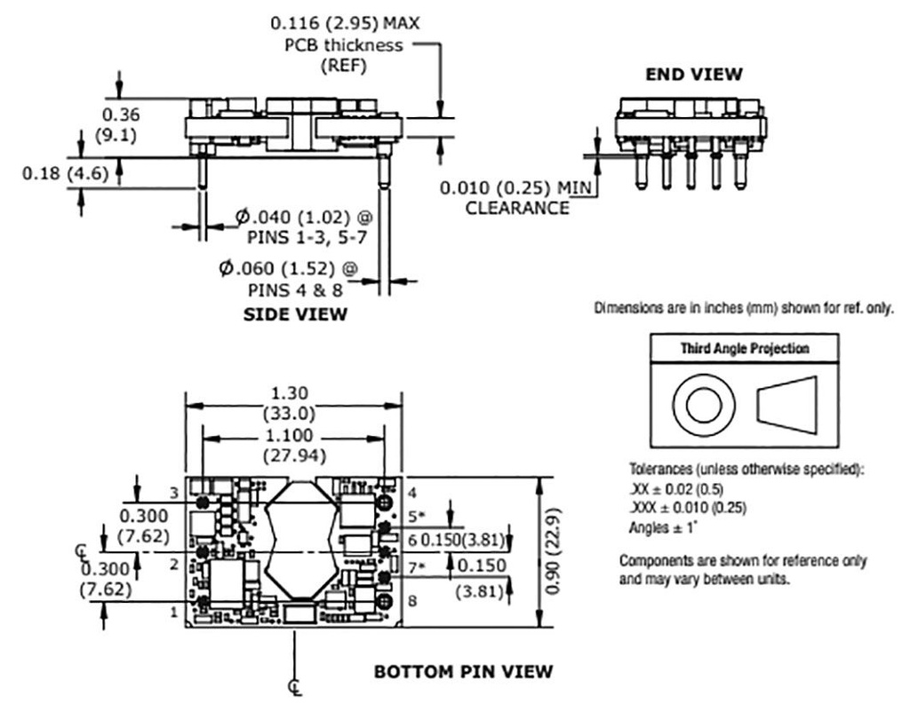 Isolated Board Mount DC/DC Converter, ITE, 1 Output, 50 W, 5 V, 10 A