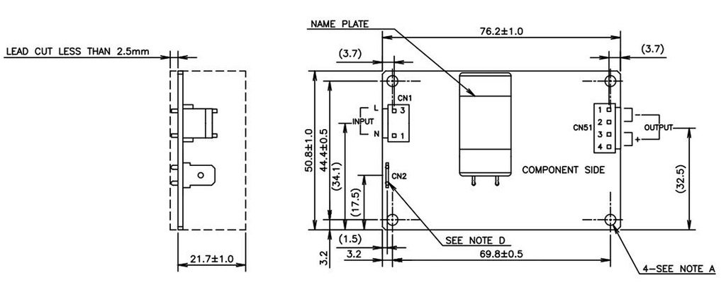 Power supply: switched-mode; open; 30.6W; 85÷265VAC; OUT: 1; 18VDC