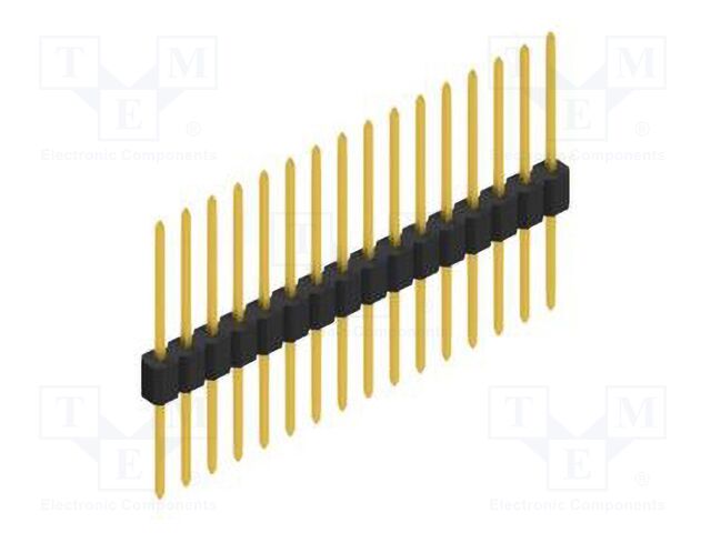 Connector: pin strips; pin header; male; PIN: 16; 1.27mm; THT; 1x16