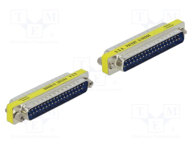 Adapter; D-Sub 37pin plug,both sides; connection 1: 1