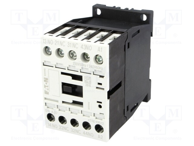 Contactor: 4-pole; NC x2 + NO x2; 230VAC; 4A; DIN; DILA-22; W: 45mm