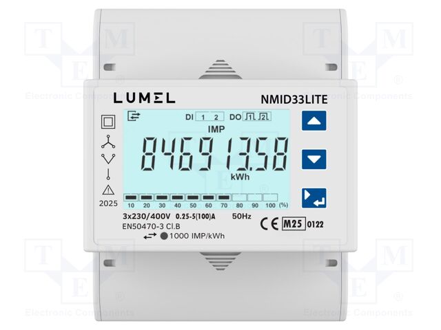Counter; digital,mounting; for DIN rail mounting; three-phase