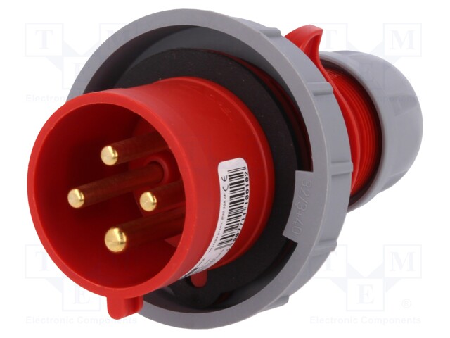 Connector: AC supply 3-phase; plug; male; 32A; 400VAC; IEC 60309