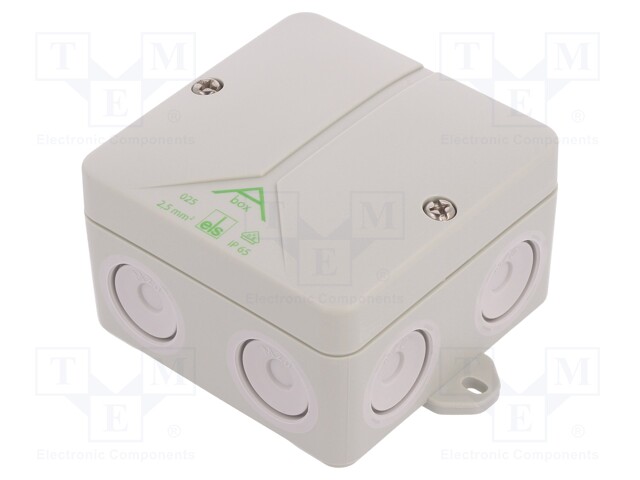 Enclosure: junction box; X: 80mm; Y: 80mm; Z: 52mm; polystyrene; IP65