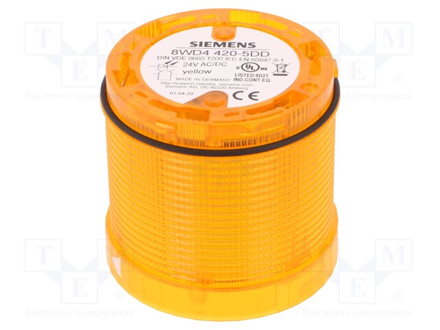 Signaller: lighting; LED; yellow; Usup: 24VDC; Usup: 24VAC; IP65