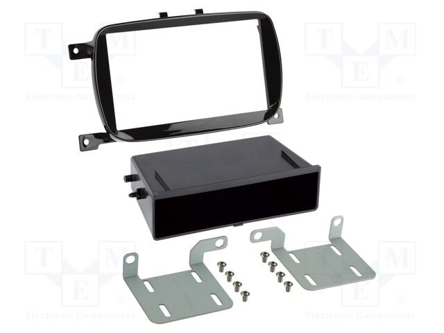 Radio frame; Fiat; Fiat 500 2015->2024; black gloss