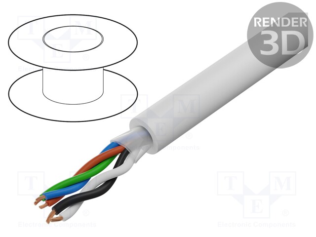 Wire: assembly; Core: stranded; 3x0,5mm2+1x0,75mm2; -20÷70°C; 49V