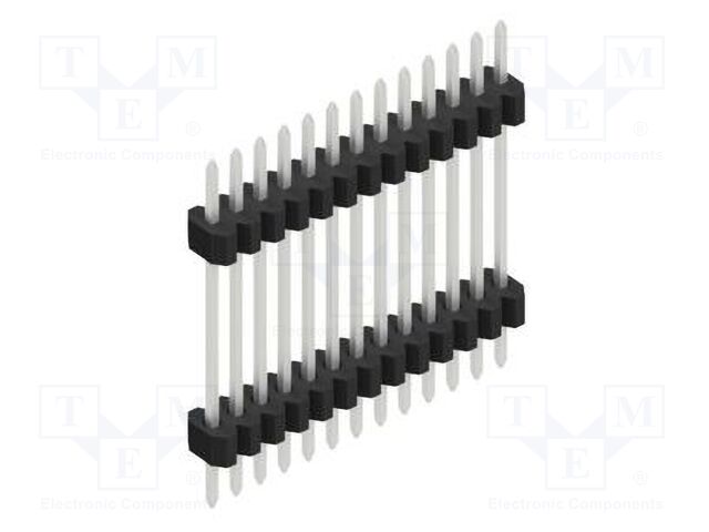 Connector: pin strips; pin header; male; PIN: 13; 1.27mm; THT; 1x13