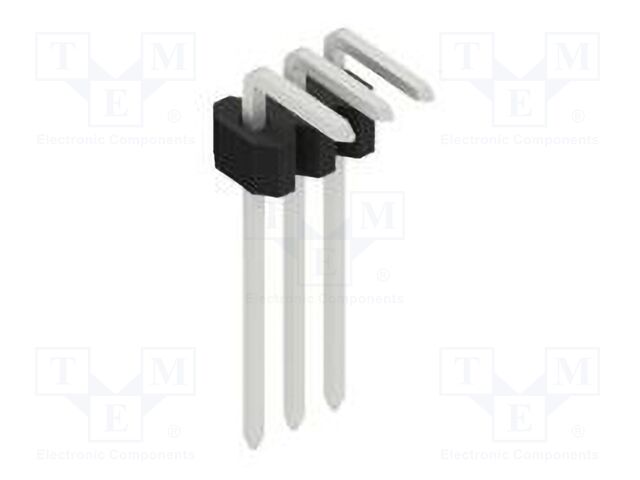 Connector: pin strips; pin header; male; PIN: 3; 1.27mm; THT; 1x3