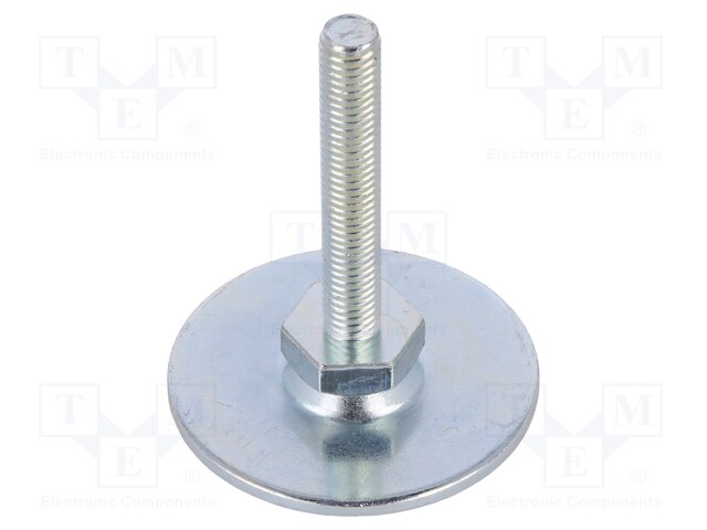 Foot of pin; Base dia: 50mm; M8; steel; Plunger length: 50mm