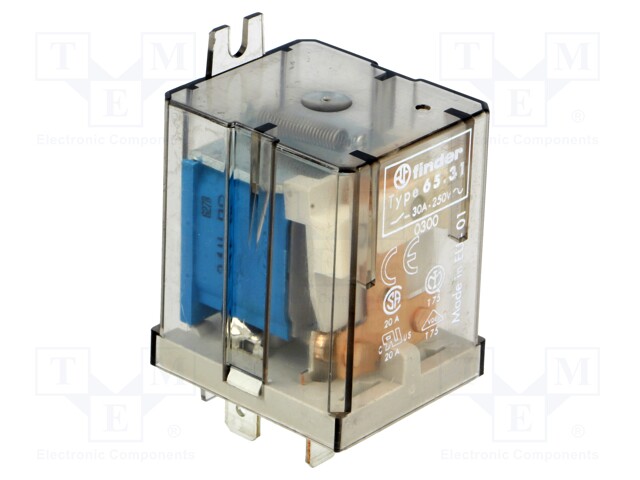 Relay: electromagnetic; SPST-NO; Ucoil: 12VDC; 30A/250VAC; 110Ω