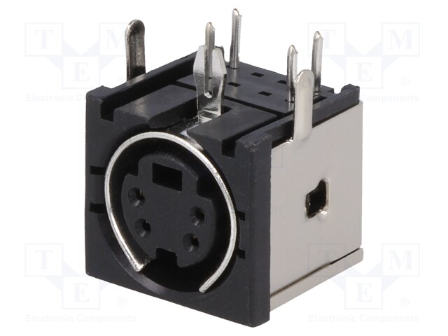 Socket; DIN mini; female; PIN: 4; THT; angled 90°