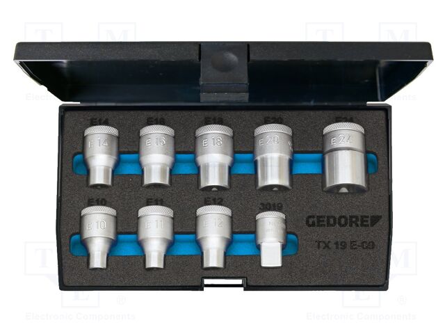 Wrench-set; socket spanner,Torx®; 1/2"; 9pcs.