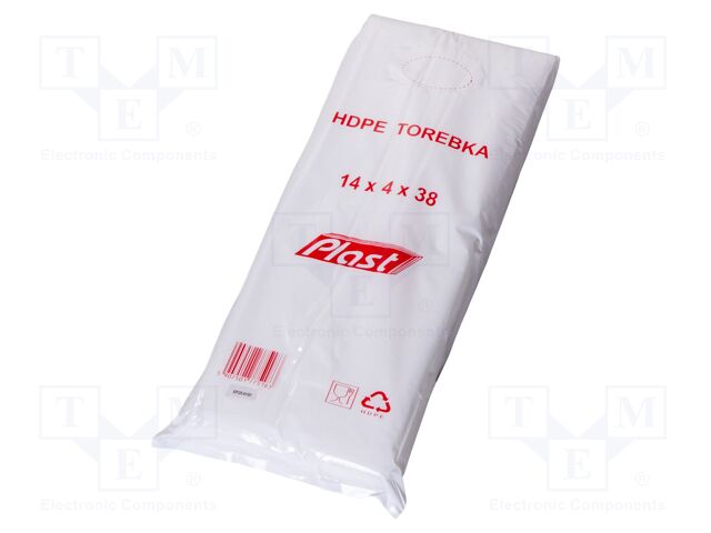 Plastic bag; L: 380mm; Width: 140mm; Thick: 6um; HDPE; transparent