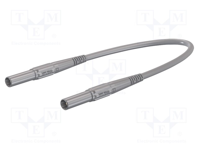 Test lead; 32A; 4mm banana plug-4mm banana plug; insulated; grey