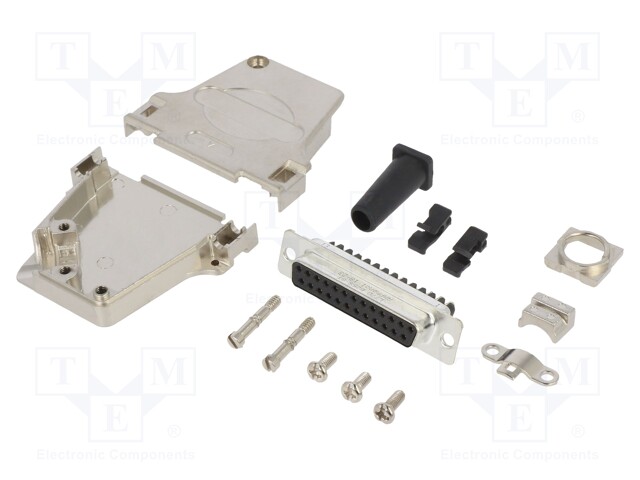 D-Sub; PIN: 25; female; shielded,with strain relief; angled 45°