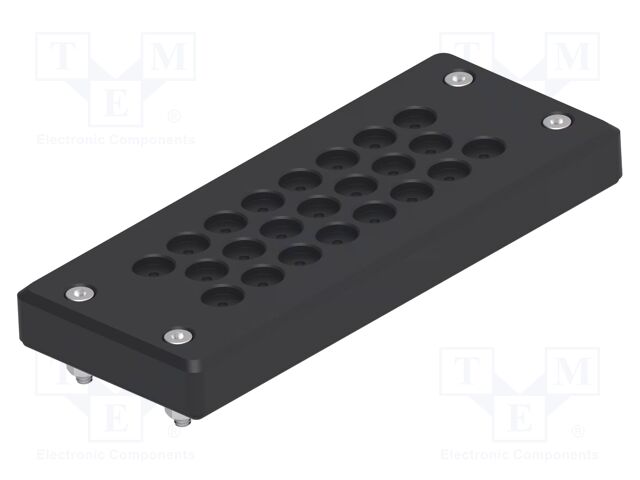 Multigate grommet; black; Holes no: 23; -40÷80°C; 4÷8.5mm; IP65