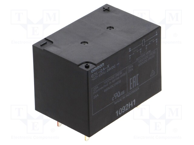 Relay: electromagnetic; DPST-NO; Ucoil: 24VDC; Icontacts max: 25A