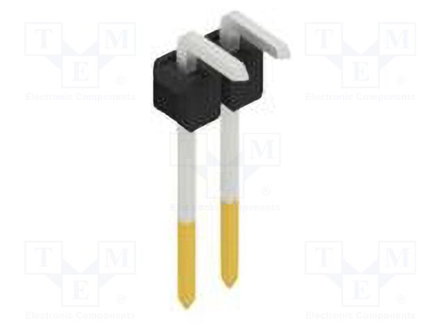 Connector: pin strips; pin header; male; PIN: 2; 2.54mm; THT; 1x2