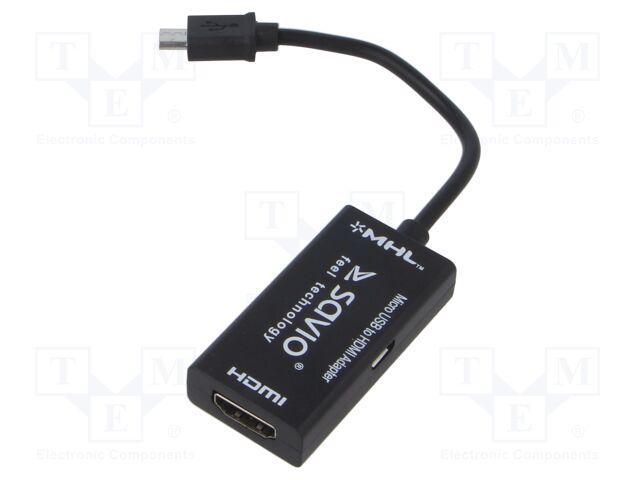 Adapter; HDMI socket,USB B micro plug; black