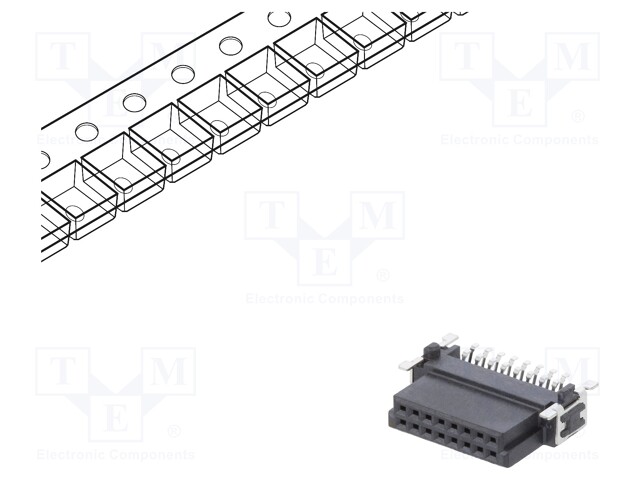 Connector: PCB to PCB; female; PIN: 16; 1.27mm; -55÷125°C; UL94V-0