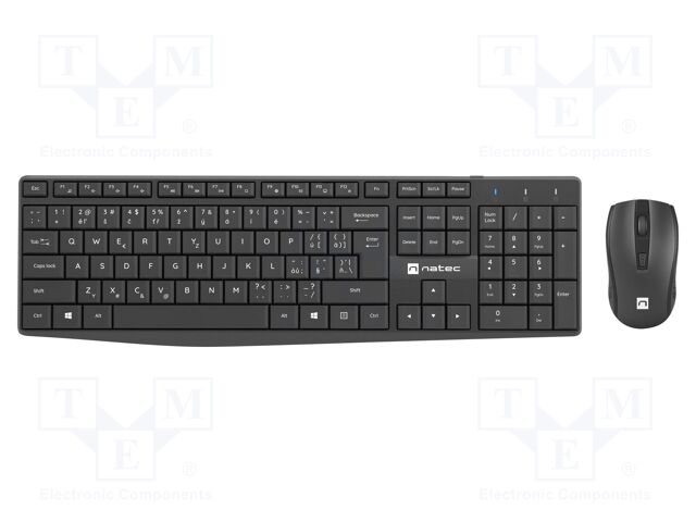 Office kit; black; USB A; wireless; No.of butt: 4; 10m; universal